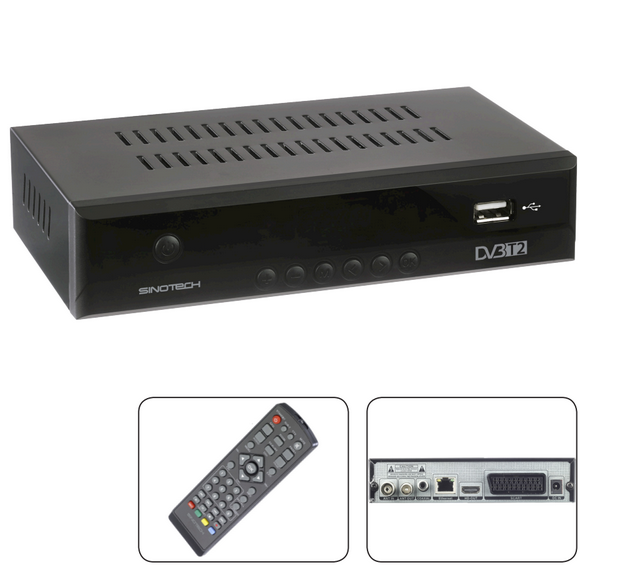 Sinotech - Decoder Dvbt2-Hevc A 10 Bit Con Telecomando