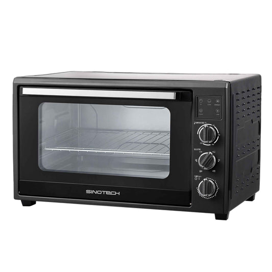 Forno Elettrico Ventilato 60 L, Display con Indicatori Luminosi, 6 Livelli di Cottura